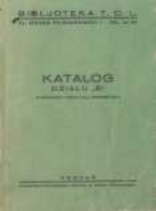 Katalog Działu "B" Biblioteka T. C. L.