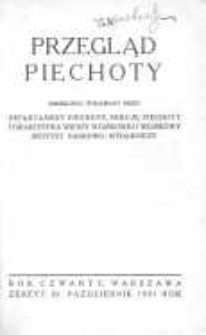 Przegląd Piechoty: miesięcznik wydawany przez Departament Piechoty, Sekcję Piechoty Towarzystwa Wiedzy Wojskowej i Wojskowy Instytut Naukowo-Wydawniczy 1931 październik R.4 Z.10