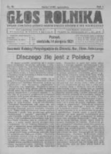 Głos Rolnika. Organ Chrześcijańsko-Narodowego Stronnictwa Rolniczego. R. I. 1921. Nr15