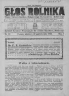 Głos Rolnika. Organ Chrześcijańsko-Narodowego Stronnictwa Rolniczego. R. I. 1921. Nr26