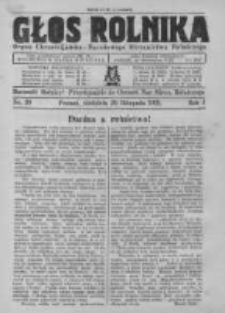 Głos Rolnika. Organ Chrześcijańsko-Narodowego Stronnitwa Rolniczego. R. I. 1921. Nr. 29