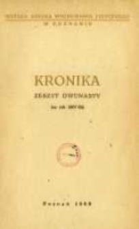 Kronika. Wyższa Szkoła Wychowania Fizycznego w Poznaniu Z.12 1967/68