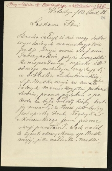 List Stefana Gajewskiego do Jadwigi Zamoyskiej w sprawie materiałów po Stefanie Garczyńskim