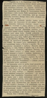 Wycinek z Dziennika Poznańskiego 1884 o pogrzebie J. K. Żupańskiego