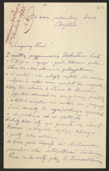 List od Siemieńskiego Jana