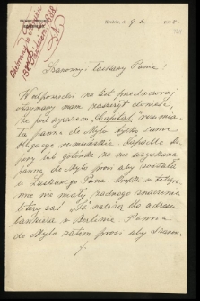 List od Straszewskiego Maurycego