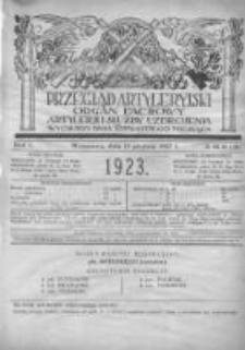 Przegląd Artyleryjski: organ fachowy artylerji i służby uzbrojenia 1923.12.15 R.1 Nr10/12