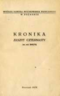 Kronika. Wyższa Szkoła Wychowania Fizycznego w Poznaniu Z.14 1969/70