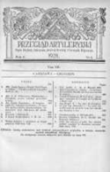 Przegląd Artyleryjski: organ artylerji, uzbrojenia, artylerji morskiej i przemysłu wojennego 1928 grudzień R.6 T.7 Nr6