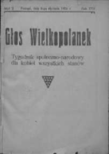 Głos Wielkopolanek: tygodnik społeczno-narodowy dla kobiet wszystkich stan&oacute;w 1924.01.06 R.17 Z.2