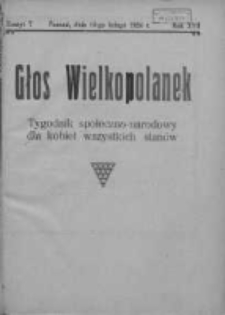 Głos Wielkopolanek: tygodnik społeczno-narodowy dla kobiet wszystkich stan&oacute;w 1924.02.10 R.17 Z.7