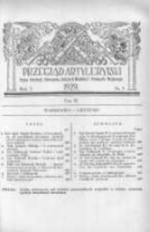 Przegląd Artyleryjski: organ artylerji, uzbrojenia, artylerji morskiej i przemysłu wojennego 1929 listopad R.7 T.9 Nr5