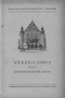 Personen- und Vorlesungs-Verzeichnis der Reichsuniversit&auml;t Posen. Verzeichnis fűr das Wintersemester 1944/45