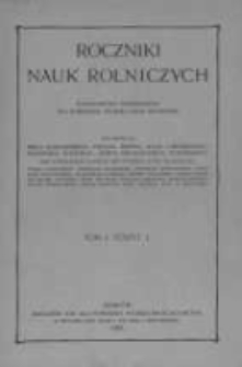 Roczniki Nauk Rolniczych. T. I. 1903. Zeszyt1