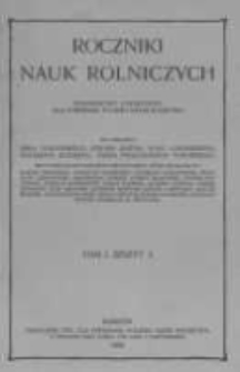 Roczniki Nauk Rolniczych. T. I. 1904. Zeszyt3