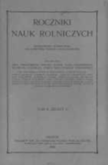 Roczniki Nauk Rolniczych. T. II. 1905. Zeszyt1