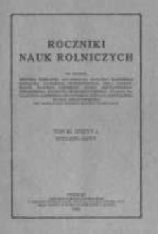 Roczniki Nauk Rolniczych. T. XI. 1924. Zeszyt1