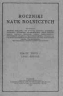 Roczniki Nauk Rolniczych. T. XII. 1924. Zeszyt1