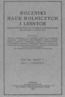 Roczniki Nauk Rolniczych i Leśnych. T. XIII. 1925. Zeszyt3