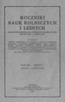 Roczniki Nauk Rolniczych i Leśnych. T. XIV. 1925. Zeszyt1