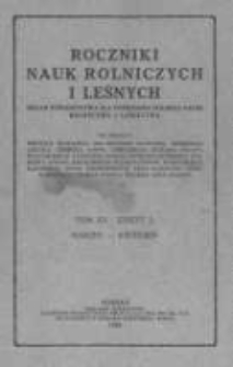 Roczniki Nauk Rolniczych i Leśnych. T. XV. 1926. Zeszyt2