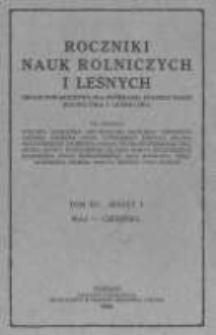 Roczniki Nauk Rolniczych i Leśnych. T. XV. 1926. Zeszyt3