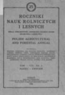 Roczniki Nauk Rolniczych i Leśnych. T. XIX. 1928. Zeszyt2