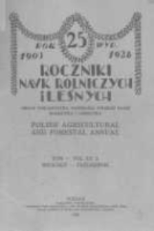 Roczniki Nauk Rolniczych i Leśnych. T. XX. 1928. Zeszyt2
