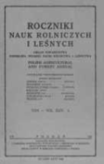 Roczniki Nauk Rolniczych i Leśnych. T. XLIV. 1938. Zeszyt1