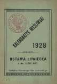 Kalendarzyk myśliwski na rok 1928 nakładem Brzeskiego Koła Łowieckiego