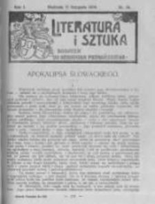 Literatura i Sztuka. Dodatek do Dziennika Poznańskiego. 1909 R.1 nr34