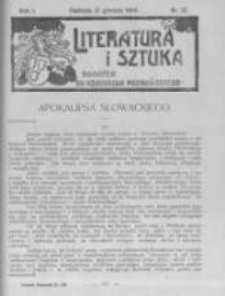 Literatura i Sztuka. Dodatek do Dziennika Poznańskiego. 1909 R.1 nr37