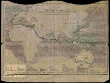 Map shewing the lines of communication carried on by the steamers of the Peninsular and Oriental Steam Navigation Company with the distances between the various ports