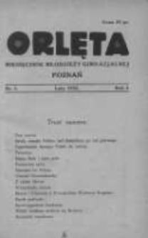 Orlęta: miesięcznik młodzieży gimnazjalnej 1929 luty R.1 Nr5