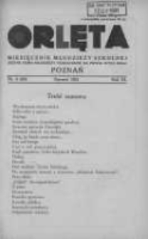 Orlęta: miesięcznik młodzieży szkolnej: jedyne pismo młodzieży odznaczone na Powszechnej Wystawie Krajowej 1931 styczeń R.3 Nr5