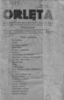 Orlęta: miesięcznik młodzieży szkolnej: jedyne pismo młodzieży odznaczone na Powszechnej Wystawie Krajowej 1931 wrzesień/październik R.4 Nr1