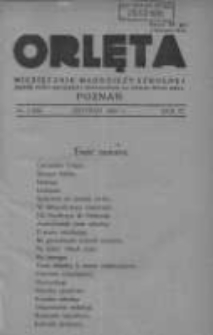 Orlęta: miesięcznik młodzieży szkolnej: jedyne pismo młodzieży odznaczone na Powszechnej Wystawie Krajowej 1931 listopad R.4 Nr2