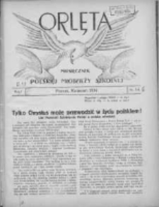Orlęta: miesięcznik polskiej młodzieży szkolnej 1934 kwiecień R.7 Nr6