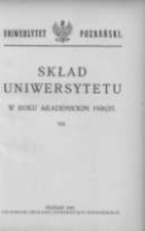 Uniwersytet Poznański: skład osobowy: rok akademicki 1926/27