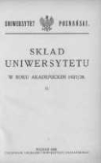 Uniwersytet Poznański: skład osobowy: rok akademicki 1927/28