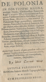 De Polonia in [...] Henrici [...] Polonorum regis [...] commendationem [...] Elegiae aliquot [...]