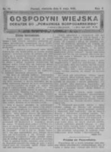 Gospodyni Wiejska. 1920.05.09 R.5 nr19