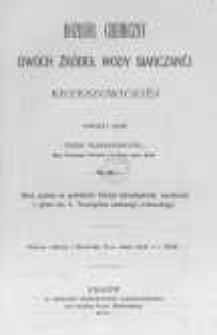 Rozbi&oacute;r chemiczny dw&oacute;ch źr&oacute;deł wody siarczanej krzeszowickiej wykonał i opisał Adolf Aleksandrowicz