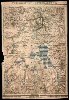 Yellowstone, park narodowy - 1908 - mapa