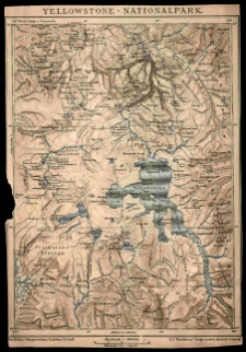 Yellowstone, park narodowy - 1908 - mapa