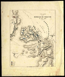 Plan de la bataille de Traktir, 16 aout 1855., Lith. Gratia