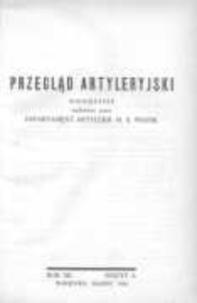Przegląd Artyleryjski: miesięcznik wydawany przez Departament Artylerji Ministerstwa Spraw Wojskowych 1934 marzec R.12 Z.3