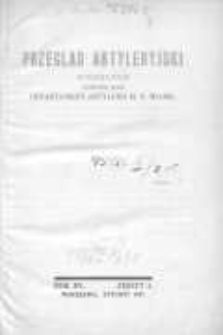 Przegląd Artyleryjski: miesięcznik wydawany przez Departament Artylerji Ministerstwa Spraw Wojskowych 1937 styczeń R.15 Z.1