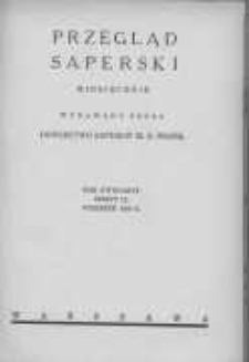 Przegląd Saperski: miesięcznik wydawany przez Dow&oacute;dztwo Saper&oacute;w Ministerstwa Spraw Wojskowych 1938 wrzesień R.12 Z.9