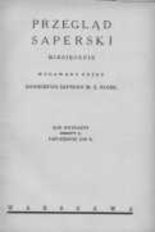Przegląd Saperski: miesięcznik wydawany przez Dow&oacute;dztwo Saper&oacute;w Ministerstwa Spraw Wojskowych 1938 październik R.12 Z.10